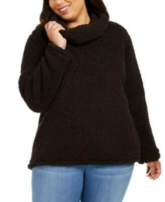 Suéter feminino plus size com gola alta e sherpa sintética, preto, tamanho XX-G