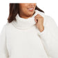 Suéter feminino plus size com gola alta e sherpa sintética estilo &amp; co, branco, tamanho 2X