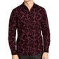 Camisa masculina com estampa paisley flocada INC International Concepts, tamanho médio, vinho