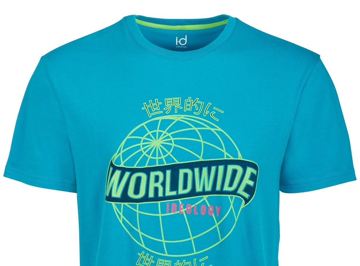 Camiseta gráfica masculina ID Ideology azul tamanho grande