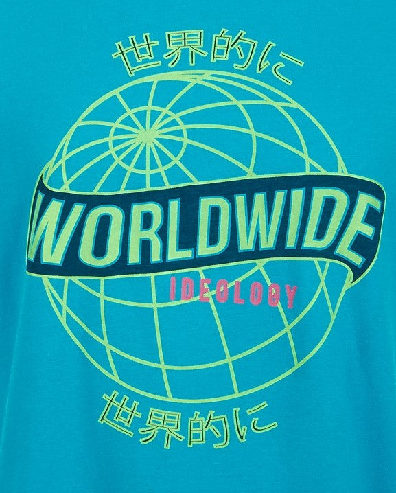 Camiseta gráfica masculina ID Ideology azul tamanho grande