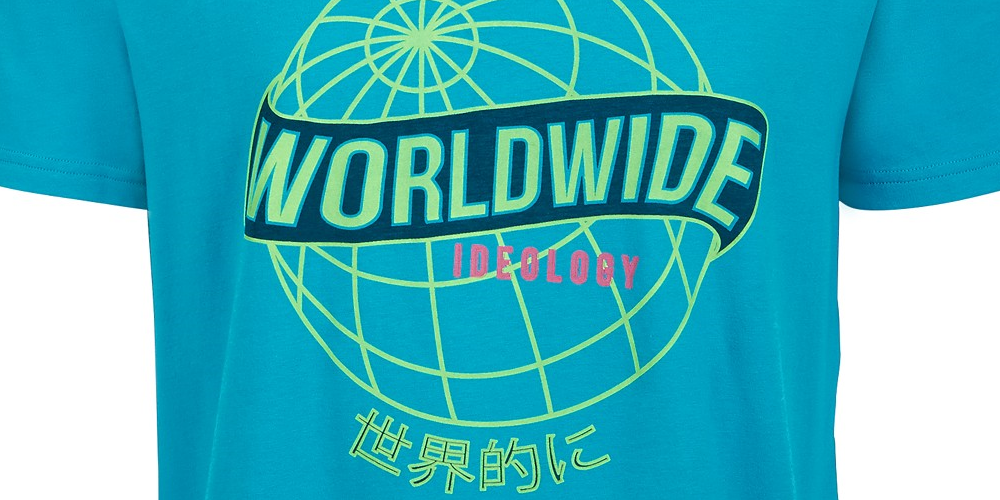 Camiseta gráfica masculina Ideology, azul, tamanho XX-G