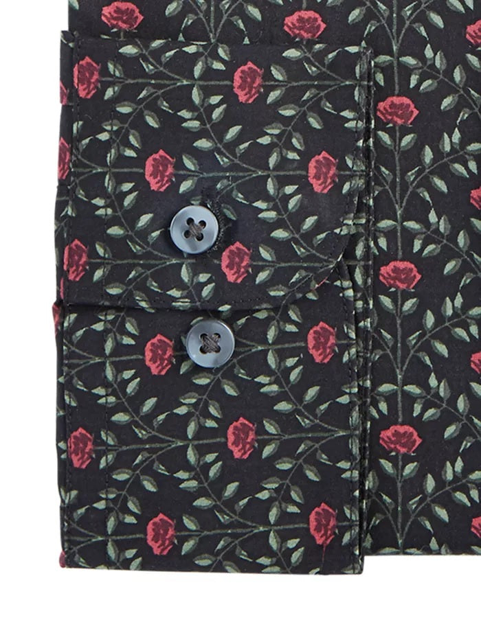 Camisa social masculina Bar III preta elástica tamanho 14,5 x 32-33