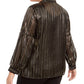 Blusa feminina Alfani Plus Size listrada com decote aberto, preta, tamanho 0X