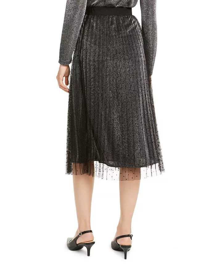 Saia metálica com bolinhas suíças Alfani feminina Gnmerl tamanho extra grande