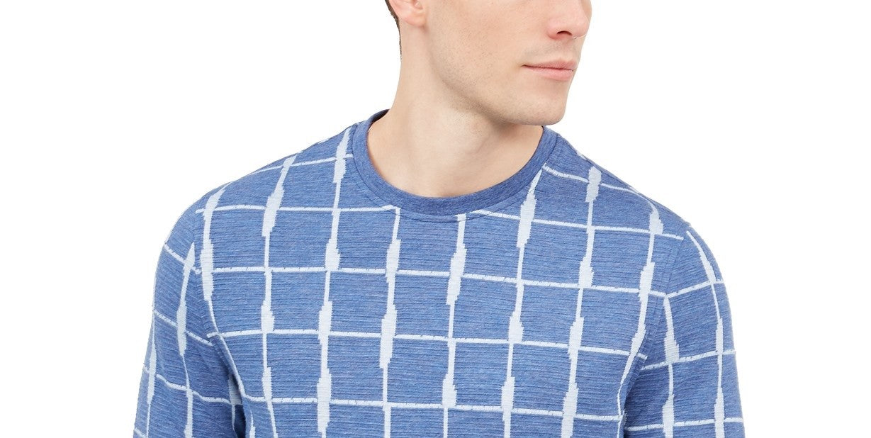 Moletom Alfani Masculino Jacquard Grid Baunilha Tamanho Extra Grande