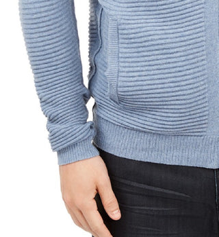 Cardigan texturizado com zíper frontal Alfani masculino, azul, tamanho pequeno