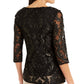 Top Alfani Feminino Petite Velvet-Burnout com Amarração Lateral, Preto, Tamanho Médio