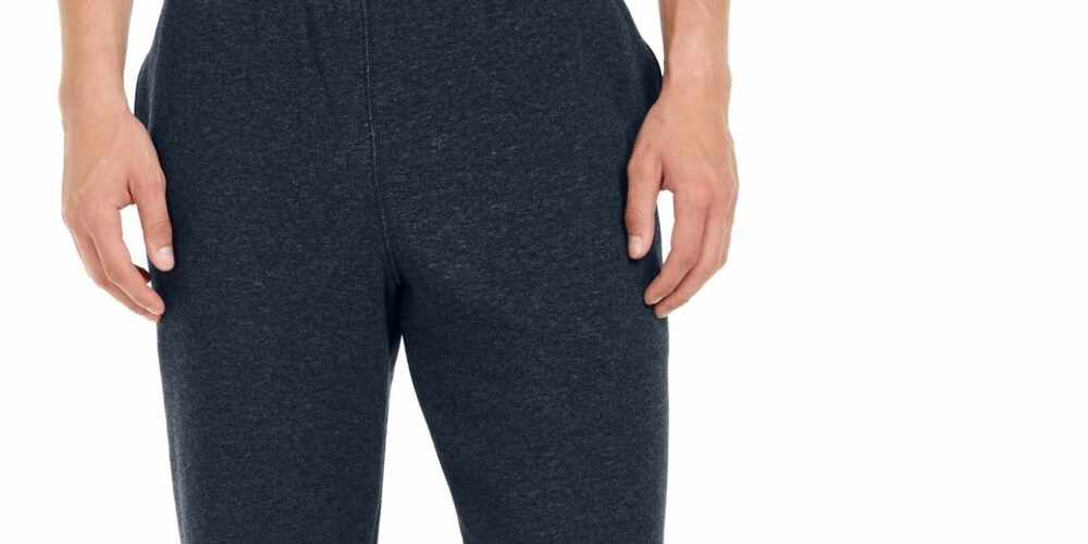 Calça de moletom masculina ID Ideology com bainha aberta, azul escuro, tamanho grande