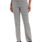 Calça feminina Charter Club Petite Plaid com perna reta, cinza, tamanho 12