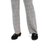 Calça feminina Charter Club Petite Plaid com perna reta, cinza, tamanho 12