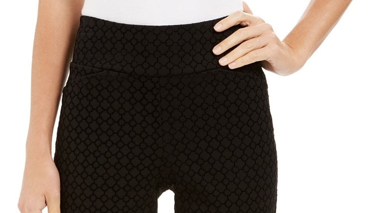 Calças de controle de barriga femininas Charter Club, pretas, tamanho 6