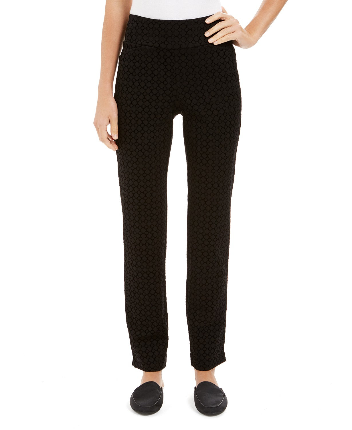 Calças de controle de barriga femininas Charter Club, pretas, tamanho 16