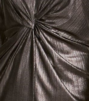 Top feminino Alfani com torção frontal metálica, preto, tamanho pequeno