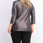 Top feminino Alfani Plus Size com torção frontal metálica, preto, tamanho 1X