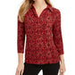Camisa polo feminina estampada Charter Club vermelha tamanho grande