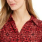 Camisa polo feminina estampada Charter Club vermelha tamanho grande