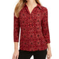 Camisa polo feminina estampada Charter Club vermelha tamanho médio
