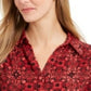 Camisa polo feminina estampada Charter Club vermelha tamanho médio