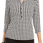 Camisa polo feminina Charter Club com estampa de manga 3/4, preta, tamanho grande