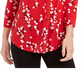 Blusa feminina com decote em V floral Charter Club, tamanho médio, vermelha, XXG