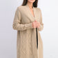 Cardigan feminino patchwork Charter Club bege tamanho grande