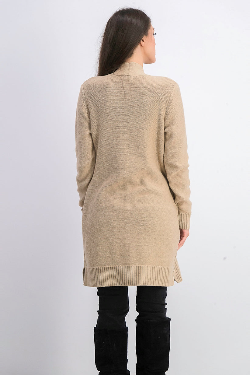 Cardigan feminino patchwork Charter Club bege tamanho grande