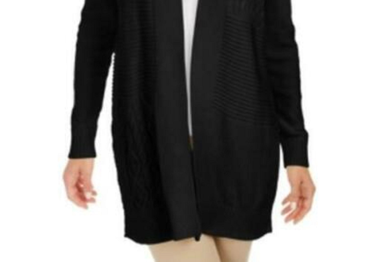 Cardigan feminino patchwork Charter Club preto tamanho extra pequeno