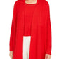 Cardigan feminino patchwork Charter Club vermelho tamanho extra grande