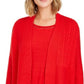 Cardigan feminino patchwork Charter Club vermelho tamanho extra grande