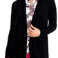 Cardigan feminino de algodão com abertura frontal, preto, tamanho extra pequeno, Charter Club