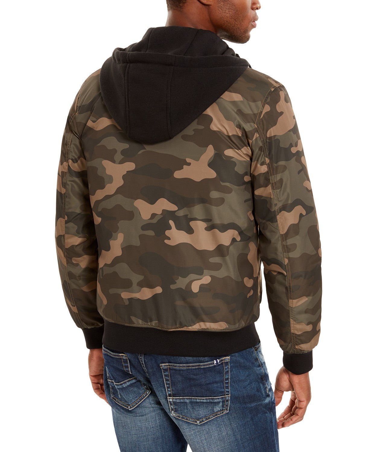 Jaqueta bomber camuflada Cortez masculina American Rag, verde, tamanho pequeno