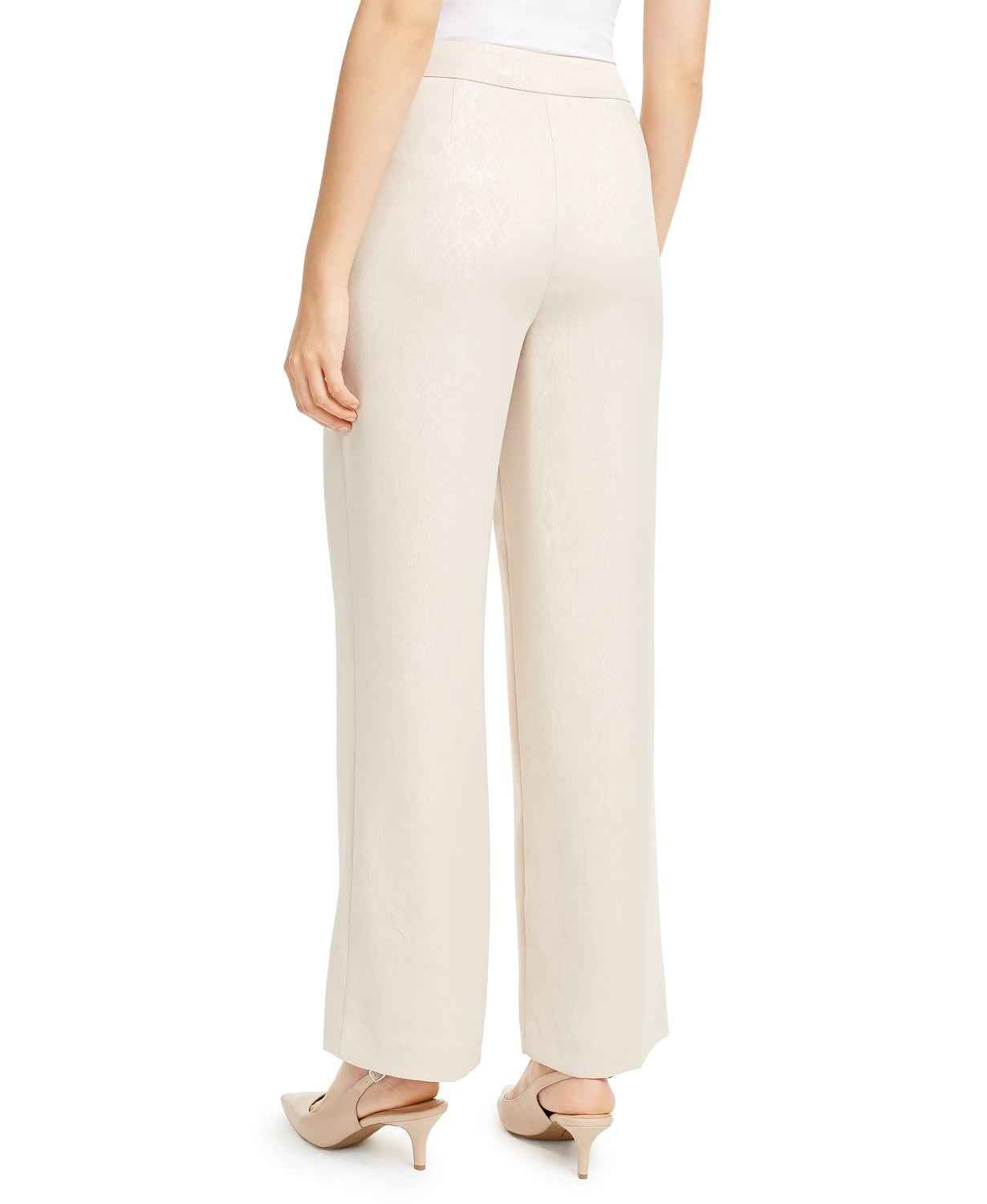 Calça feminina Alfani Wide Leg Bege Tamanho QUADRADO 18