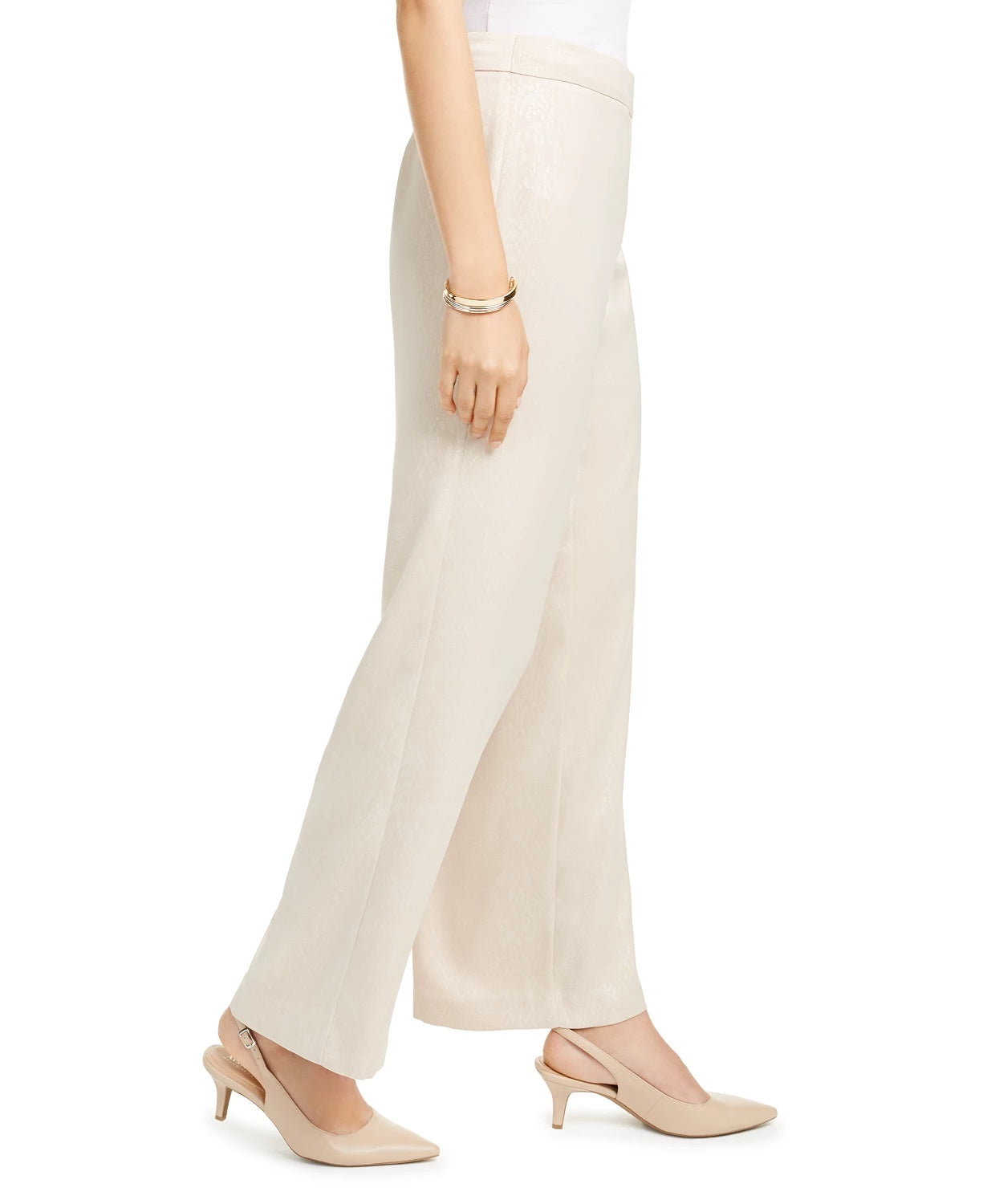 Calça feminina Alfani Wide Leg Bege Tamanho QUADRADO 18