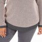 Suéter feminino plus size com botões e detalhes contrastantes Charter Club, preto profundo, tamanho 2X