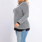 Suéter feminino plus size com acabamento em contraste e botões Charter Club, preto, tamanho 3X