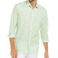 Camisa xadrez abstrata Alfani masculina, corte clássico, verde, tamanho grande