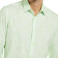 Camisa xadrez abstrata Alfani masculina, corte clássico, verde, tamanho grande