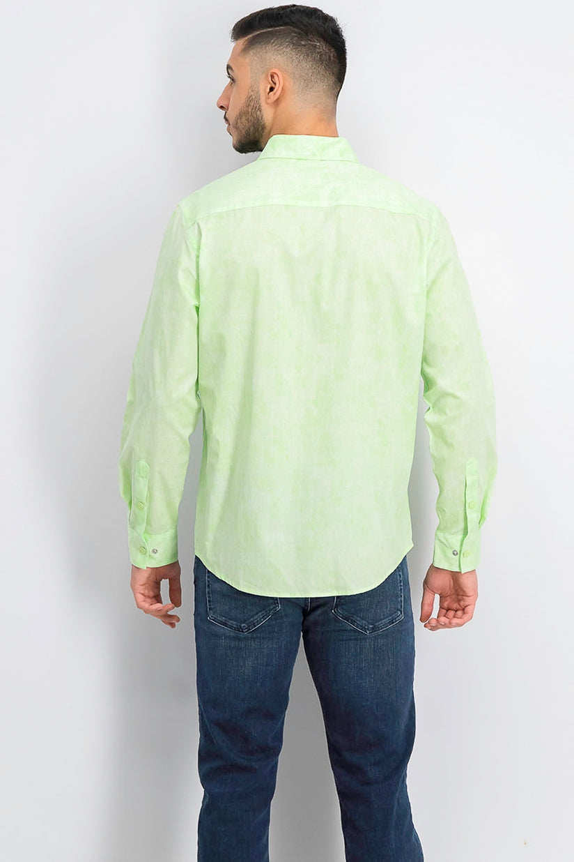 Camisa xadrez abstrata Alfani masculina, corte clássico, verde, tamanho extra grande