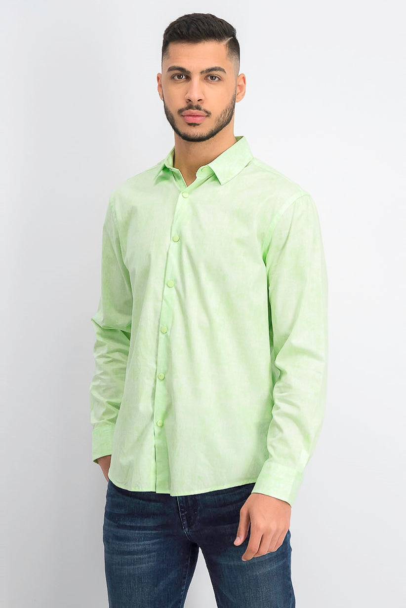 Camisa xadrez abstrata clássica Alfani masculina, verde, tamanho médio