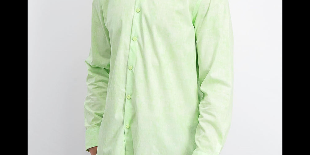 Camisa xadrez abstrata clássica Alfani masculina, verde, tamanho médio