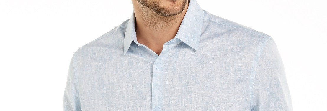 Camisa xadrez abstrata clássica Alfani masculina, tamanho azul marinho, tamanho extra grande