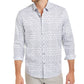 Camisa Alfani Masculina Classic-Fit Geo-Stripe Branca Tamanho P