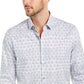 Camisa Alfani Masculina Classic-Fit Geo-Stripe Branca Tamanho P