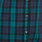 Camisa xadrez feminina Charter Club de algodão, preta, tamanho grande