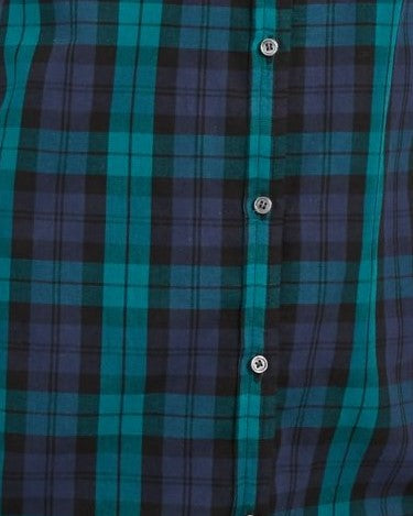 Camisa xadrez feminina Charter Club de algodão, preta, tamanho grande