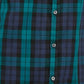 Camisa xadrez feminina Charter Club de algodão, preta, tamanho médio