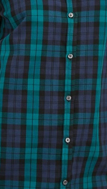 Camisa xadrez feminina Charter Club de algodão, preta, tamanho médio