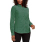 Camisa feminina de veludo cotelê liso Charter Club verde escuro tamanho XX-G