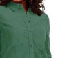 Camisa feminina de veludo cotelê liso Charter Club verde escuro tamanho XX-G